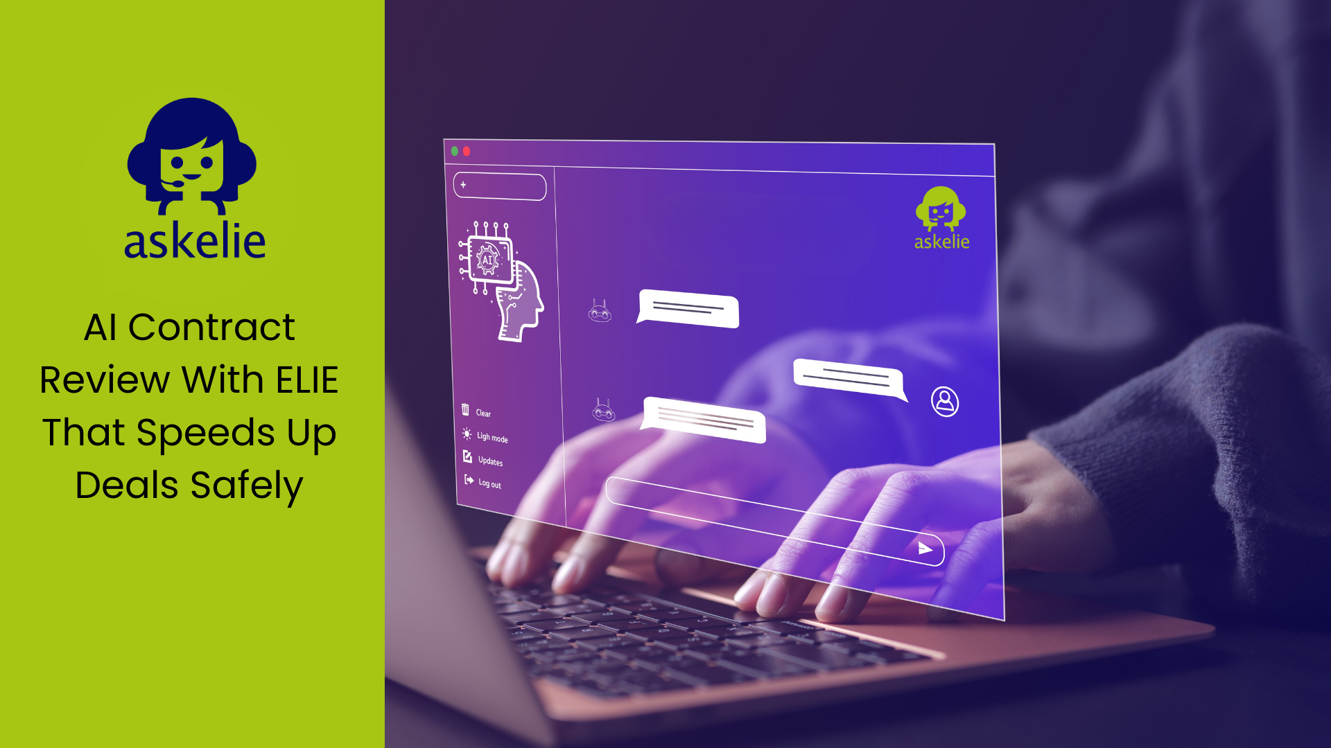 AI contract review interface on laptop
