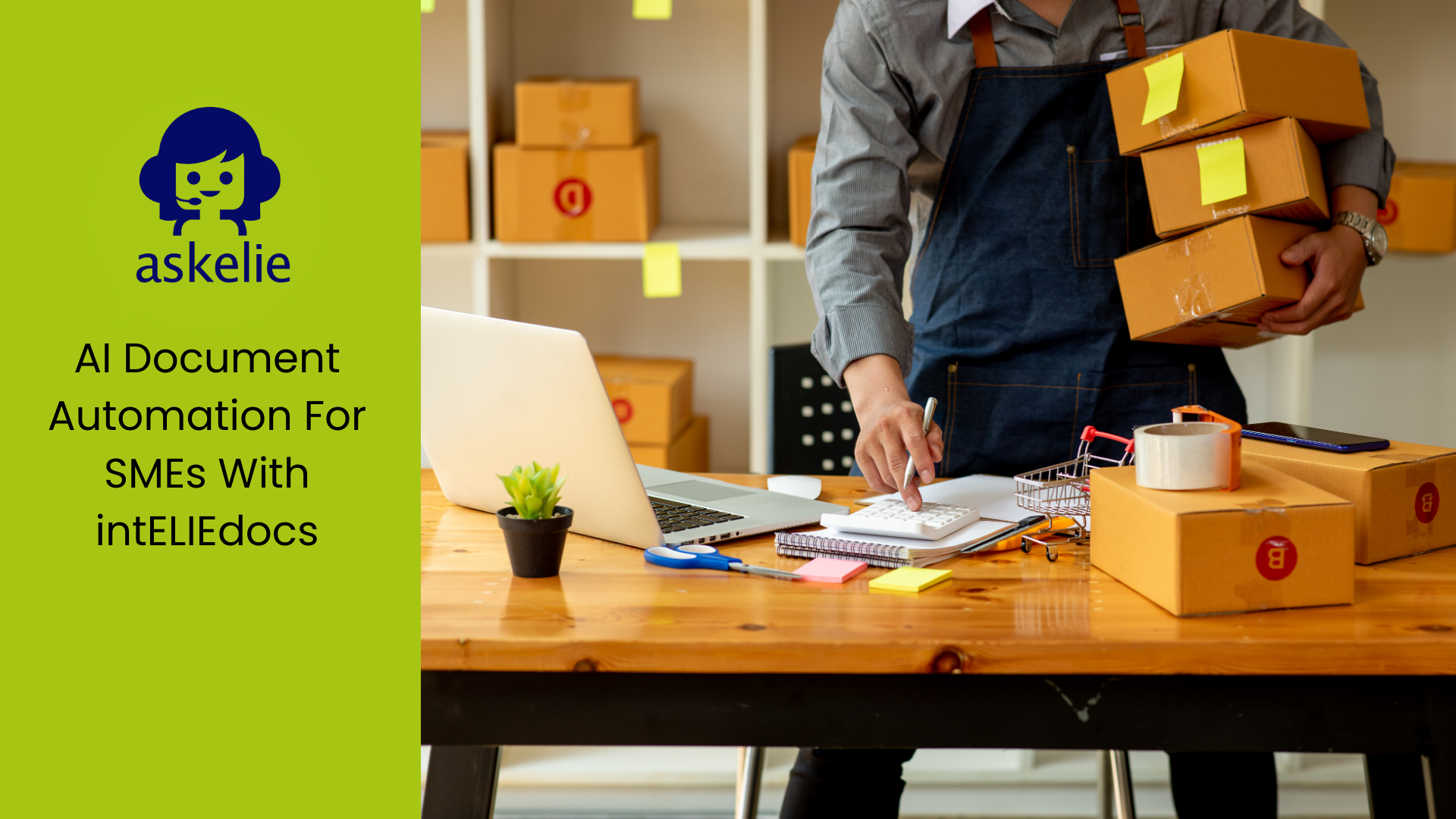 SME owner using automated invoice data capture with intELIEdocs