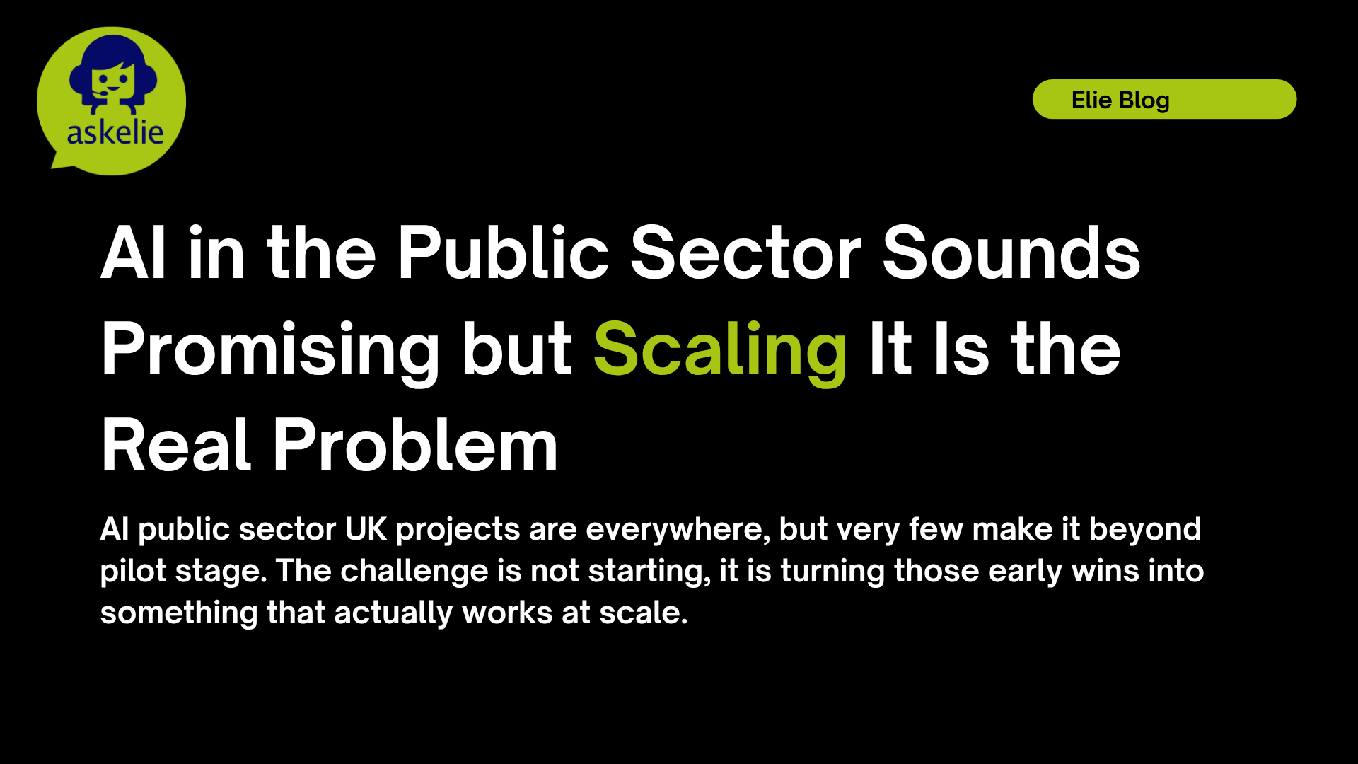 Scaling ai in the public sector. Can it be done