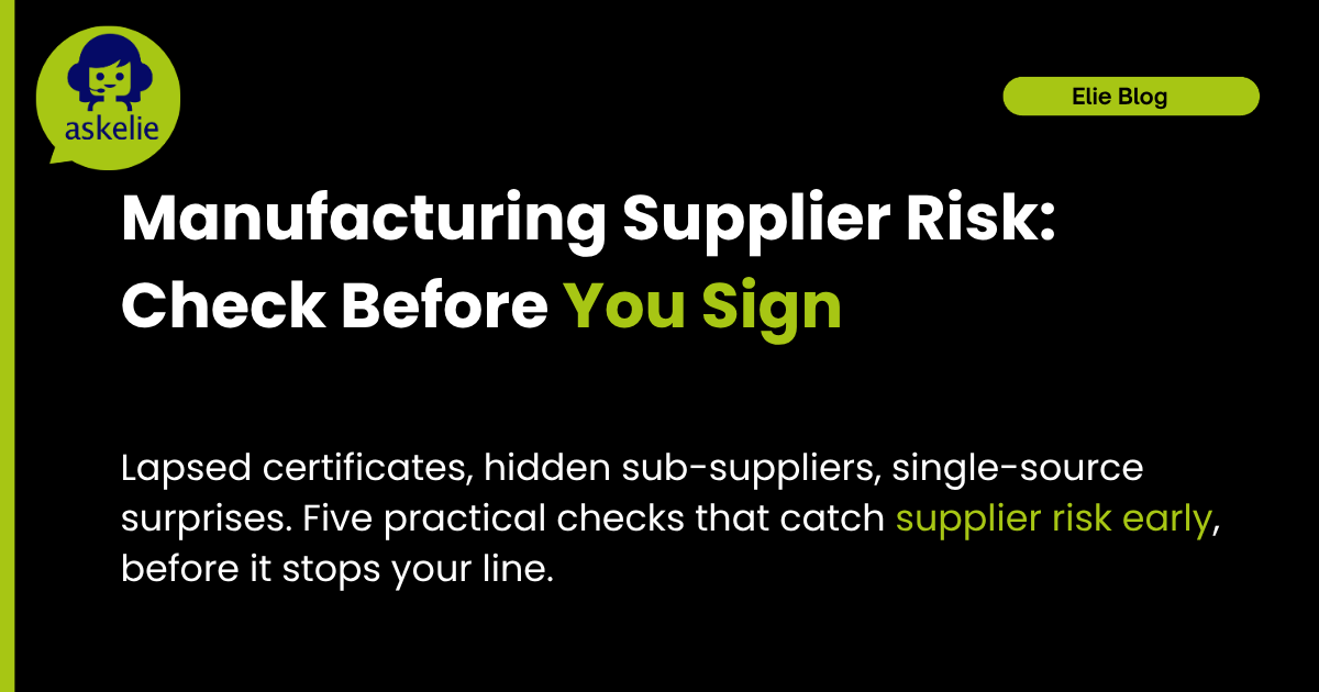 Manufacturing supplier risk checks with AskTARA
