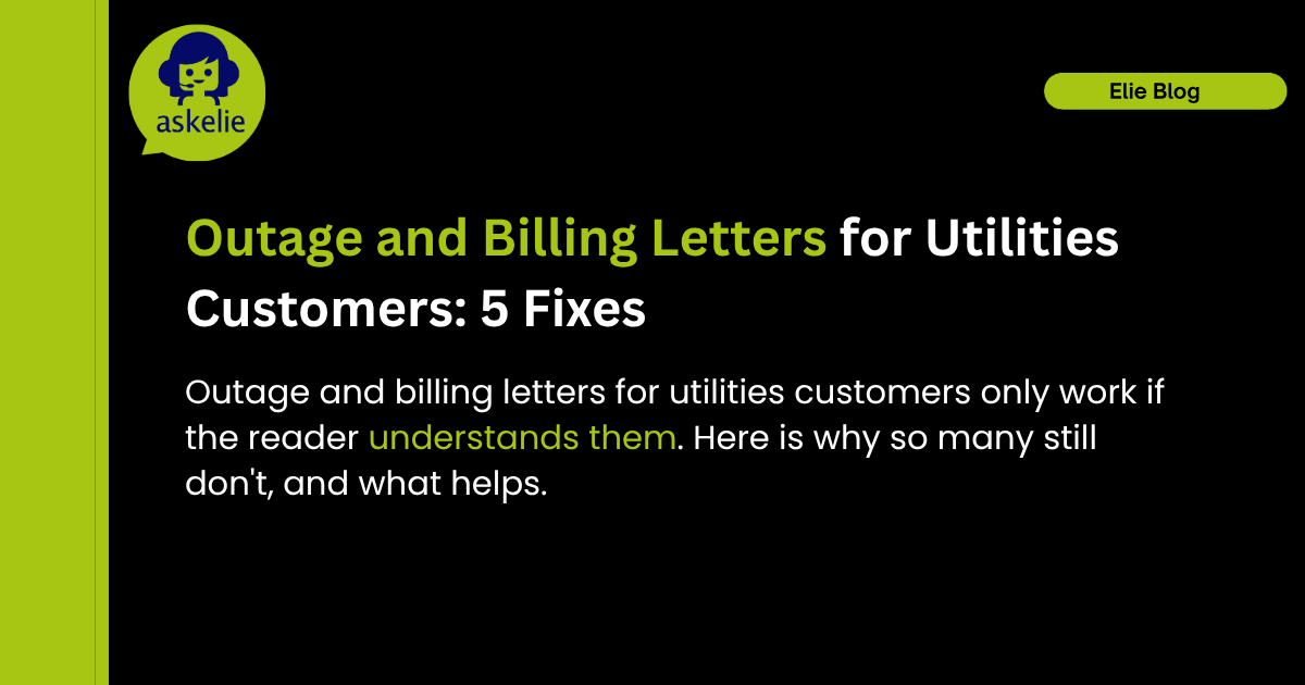 Outage and Billing Letters for Utilities Customers
